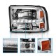 Ford F250 Super Duty 1999-2004 Clear Crystal Headlights with LED