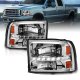Ford F350 Super Duty 1999-2004 Clear Crystal Headlights with LED