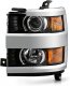 Chevy Silverado 2500HD 2015-2019 Black Projector Headlights Chrome Bezels