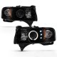 Dodge Ram 2500 1994-2002 Black Smoked Halo Projector Headlights with LED