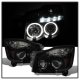 Nissan Titan 2004-2015 Black Smoked Halo Projector Headlights LED