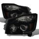 Nissan Titan 2004-2015 Black Smoked Halo Projector Headlights LED