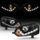 VW Rabbit 2006-2009 Black HID Projector Headlights LED DRL