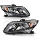 Honda Civic 2012-2015 Black Euro Headlights