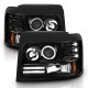 Ford Bronco 1992-1996 Black Projector Headlights with Halo and LED