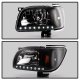 Toyota Tacoma 2001-2004 Black Euro Headlights with Chrome Trim Corner Lights