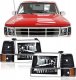 Ford F250 1992-1996 Black Headlights Set LED DRL
