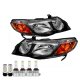 Honda Civic Sedan 2006-2011 Black LED Headlight Bulbs Set Complete Kit