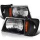Ford E150 1992-2007 Black Headlights Corner Lights