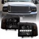 Ford F250 Super Duty 1999-2004 Black Smoked Headlights with LED