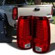 Chevy Silverado 2003-2006 Red and Clear LED Tail Lights