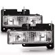 Chevy 3500 Pickup 1988-1998 Clear Glass Euro Headlights