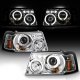 Ford Ranger 2001-2011 Clear Dual Halo Projector Headlights with LED