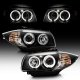 BMW 128i 2008-2013 E82 E88 Black Dual Halo Projector Headlights