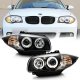 BMW 128i 2008-2013 E82 E88 Black Dual Halo Projector Headlights