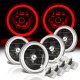 BMW 5 Series 1982-1988 Red Halo Tube Black LED Headlights Conversion Kit