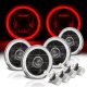 BMW 5 Series 1982-1988 Red Halo Tube Black LED Projector Headlights Conversion Kit