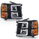 Chevy Silverado 2500HD 2007-2014 Black LED DRL Headlights Tube