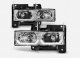 Chevy 1500 Pickup 1988-1998 Clear Headlights U-shaped LED DRL