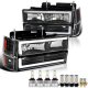 Chevy 1500 Pickup 1994-1998 Black LED Tube Headlights LED Bulbs Complete Kit