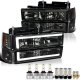 Chevy Silverado 1994-1998 Smoked LED Tube Headlights LED Bulbs Complete Kit