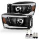 Dodge Ram 2006-2008 Black LED DRL Headlights Bulbs Set Complete Kit