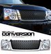 Chevy Silverado 2003-2005 Black Round Hole Mesh Grille and Headlight Conversion Kit
