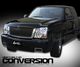 Chevy Avalanche 2003-2006 Black Round Hole Mesh Grille and Headlight Conversion Kit