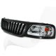 Ford F150 1999-2003 Black Vertical Grille and Clear Euro Headlights Set