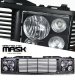 Chevy 3500 Pickup 1994-2000 Black Billet Grille and Headlight Conversion Kit