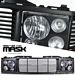 Chevy Tahoe 1995-1999 Black Billet Grille and Headlight Conversion Kit