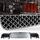 Dodge Durango 1998-2003 Chrome Mesh Grille and Smoked Euro Headlights Set