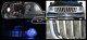 Ford Expedition 1999-2002 Chrome Vertical Grille and Clear Euro Headlights Set