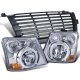Chevy Avalanche 2003-2006 Black Billet Grille and Clear Headlight Conversion Kit