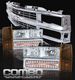 Chevy 1500 Pickup 1994-1998 Chrome Grille and Euro Headlights Set