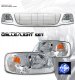 Ford F150 1999-2003 Chrome Billet Grille and Clear Euro Headlights Set