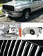 Dodge Ram 1994-2001 Black Vertical Grille and Clear Euro Headlights Set