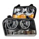 Chrysler 300 2005-2010 Black Phantom Grille and Halo Headlights