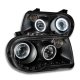 Chrysler 300C 2005-2010 Black Phantom Grille and Halo Projector Headlights