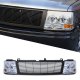 Chevy Silverado 1999-2002 Black Billet Grille and Chrome Headlight Conversion Kit