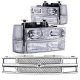 Chevy 1500 Pickup 1994-1998 Chrome Mesh Grille and Halo Euro Headlights Set
