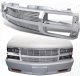 Chevy Tahoe 1995-1999 Chrome Billet Grille and Halo Euro Headlights Set