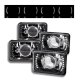 Cadillac Cimarron 1982-1985 LED Black Sealed Beam Projector Headlight Conversion Low and High Beams