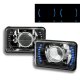 Ford Mustang 1979-1986 Blue LED Black Chrome Sealed Beam Projector Headlight Conversion