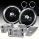 Jeep Wrangler 1997-2006 Black Headlights Halo and Clear Bumper Lights Side Marker