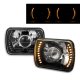 Ford F250 1999-2004 Amber LED Black Chrome Sealed Beam Projector Headlight Conversion