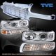 Chevy Silverado 1999-2002 Chrome Billet Grille and Clear Projector Headlights Set