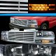 Chevy S10 1998-2002 Chrome Billet Grille and Black Euro Headlights Set