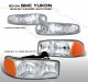 GMC Yukon Denali 2001-2006 Clear Euro Headlights and Bumper Lights Set