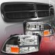 Dodge Durango 1998-2003 Black Grille and Euro Headlights Set
